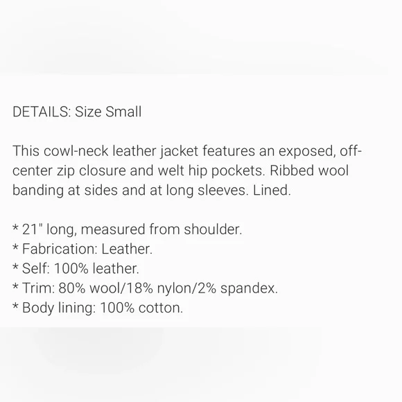 Vince size small Scuba leather jacket. Mint condition - Picture 7 of 7